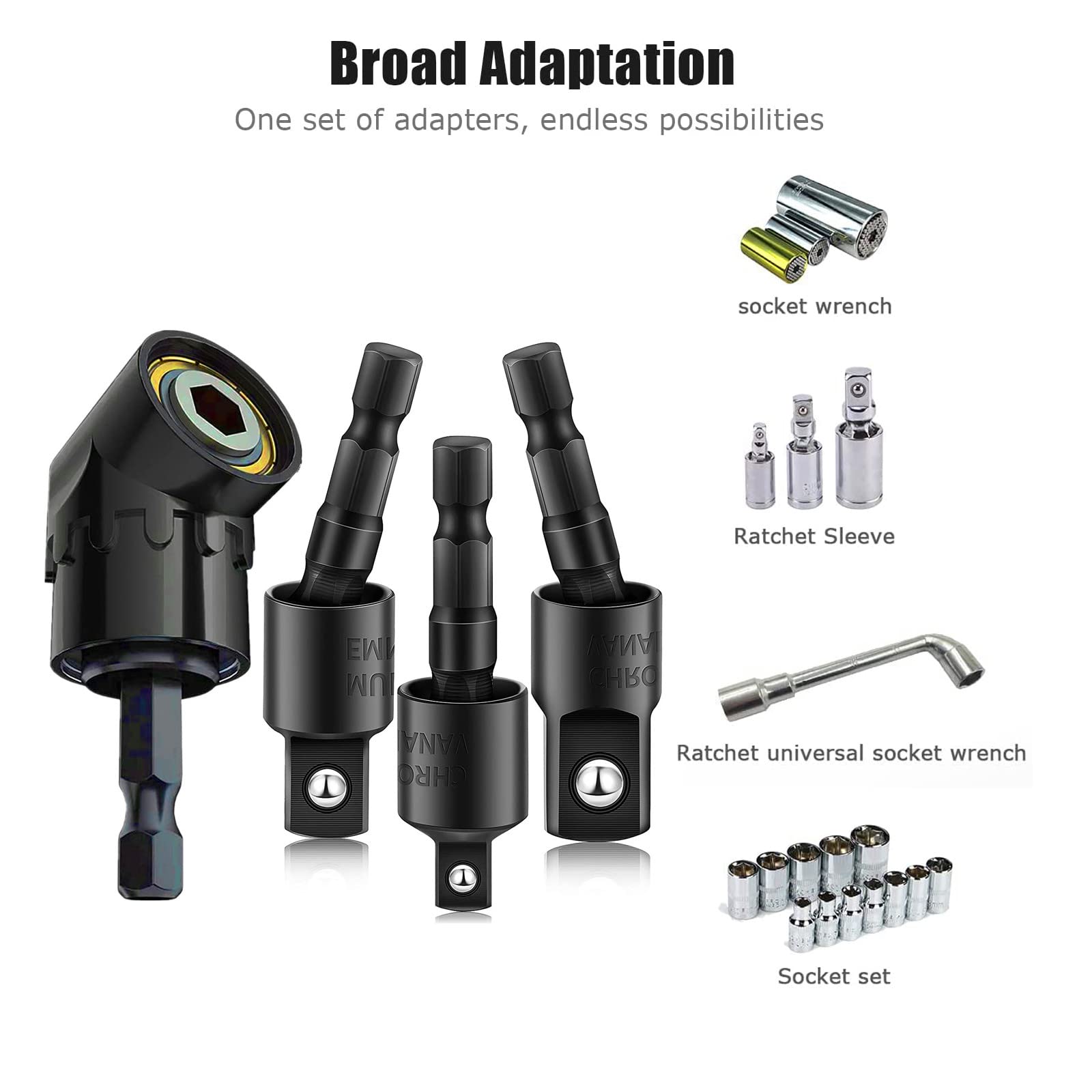 Snapklik.com : Tools Impact Socket Adapter Set,4-in-1 Impact Drill Bit ...