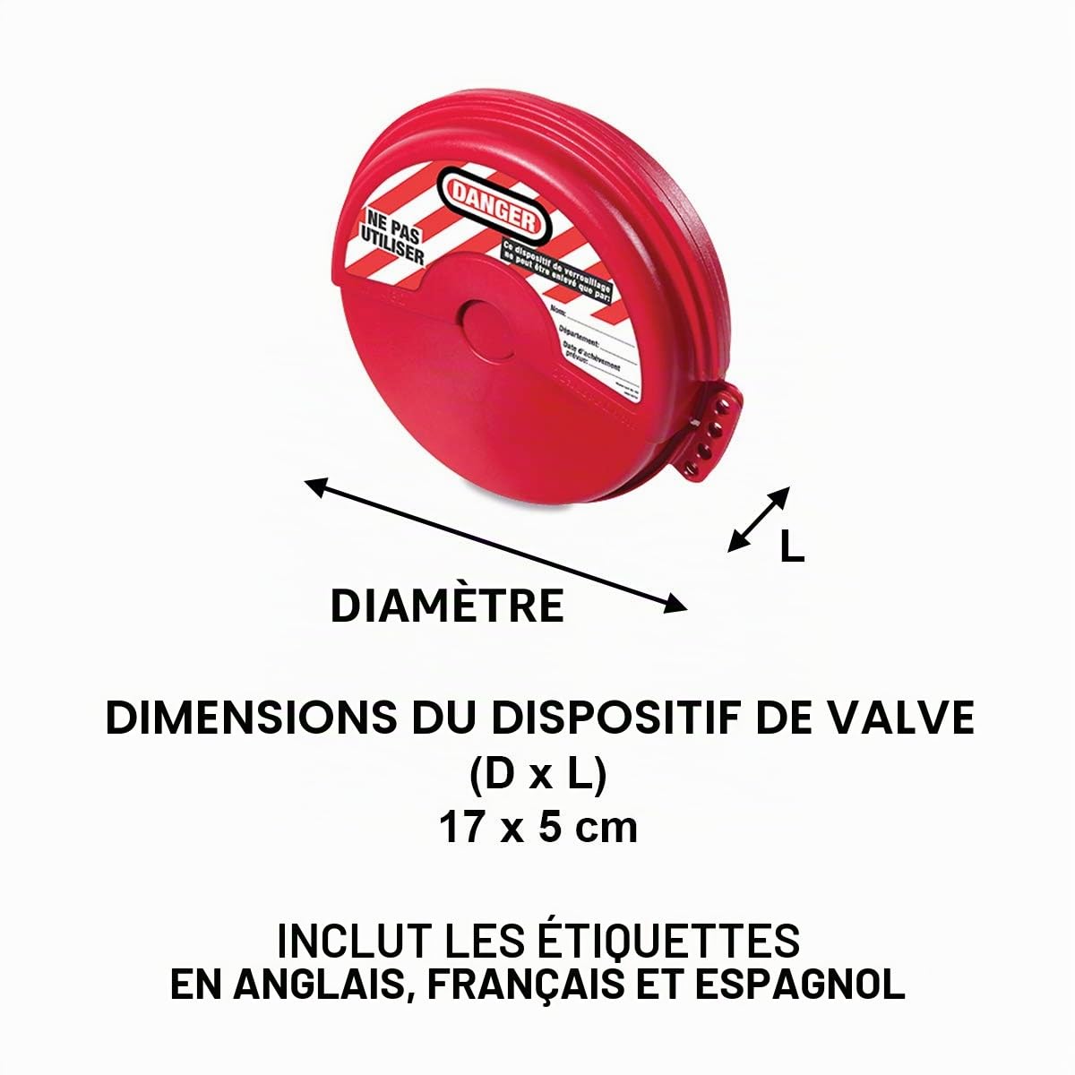 Master Lock 482 Dispositif de consignation de vannes à volant, de 10,2 à 16,5 cm