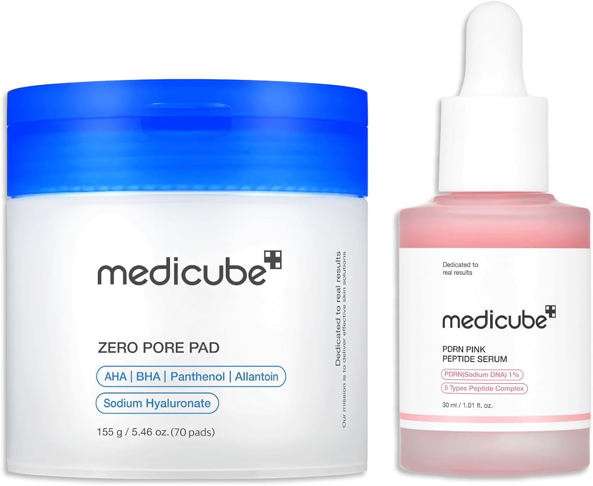 For All Skin Types Duo - Zero Pore Pads and PDRN Peptide Serum | Clearer Pores & Firmer-Looking Skin, Korean Skincare, Skincare Set, Gifts for Women