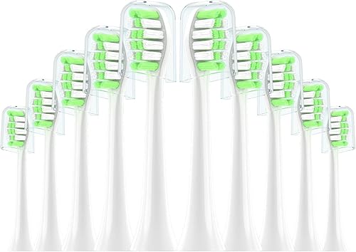Cabezales de repuesto para cepillo de dientes compatibles con Philips Sonicare, paquete de 10 repuestos de cabezal de cepillo suave mediano