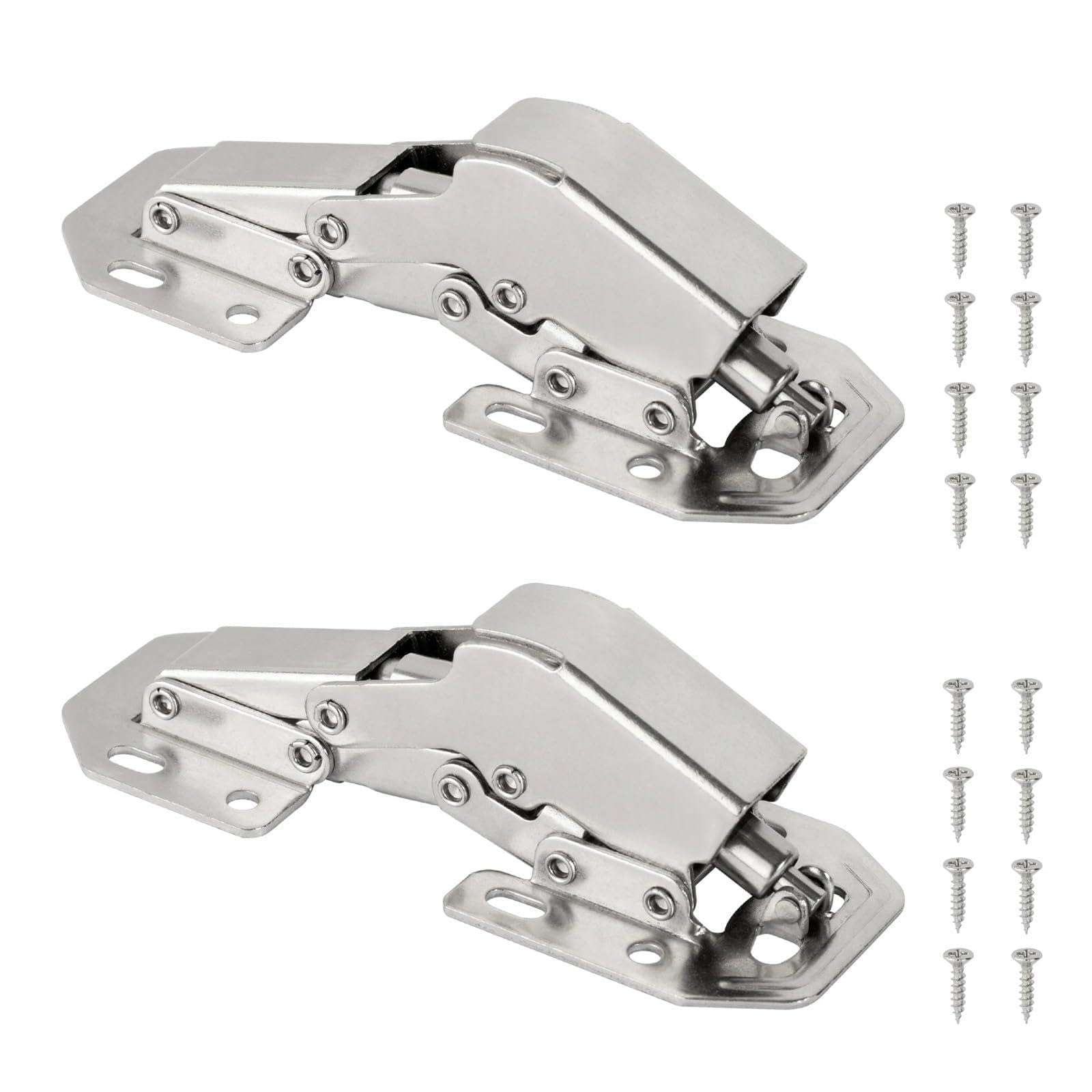 Padgcnor One Color Folding Hinge 2Pcs 90 Degree Steel Cabinet Hinges No-Drilling Hole Hydraulic Buffer Hinge Kitchen Cupboard
