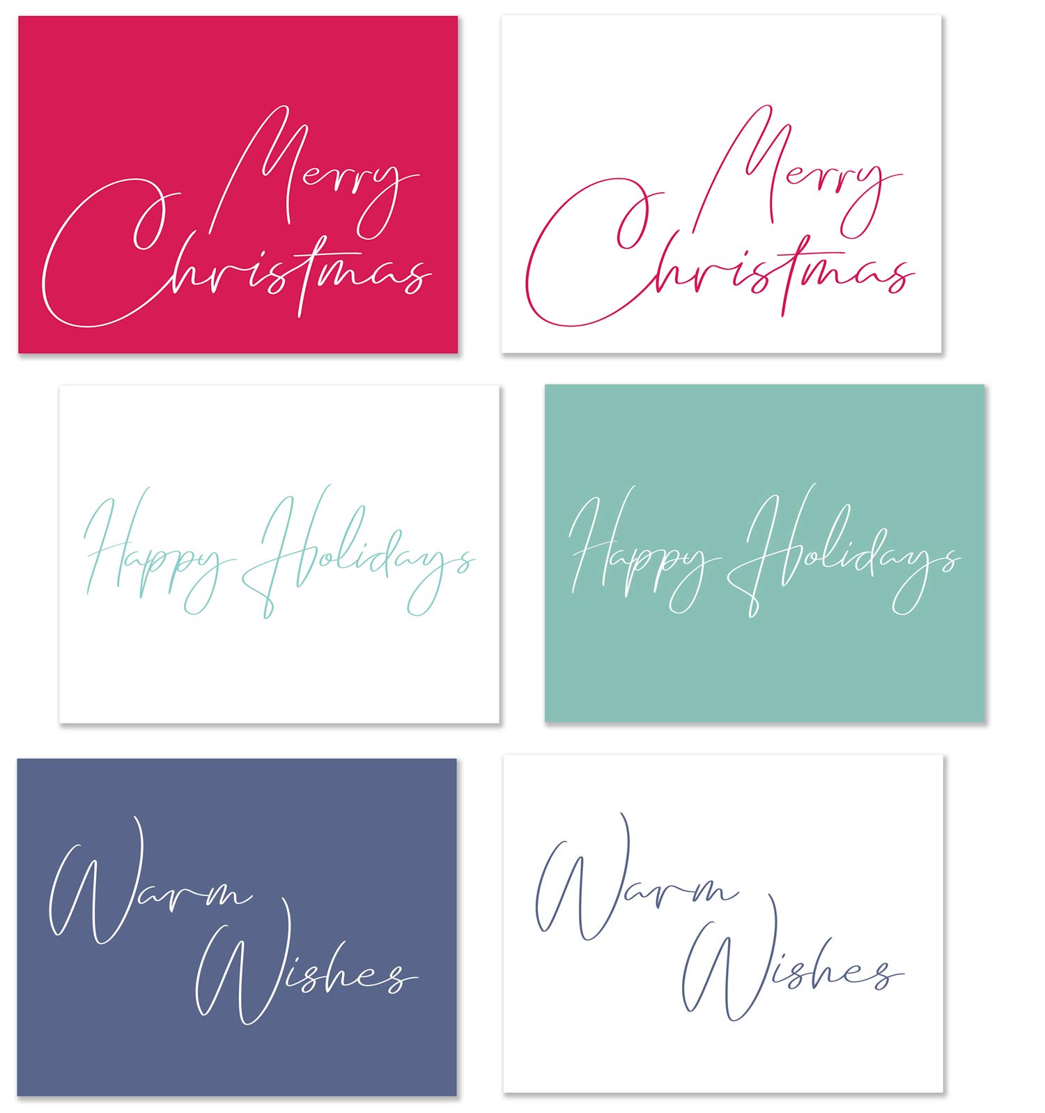 Buy Merry Christmas Happy Holidays Blank Greeting Cards, Bulk Box Set