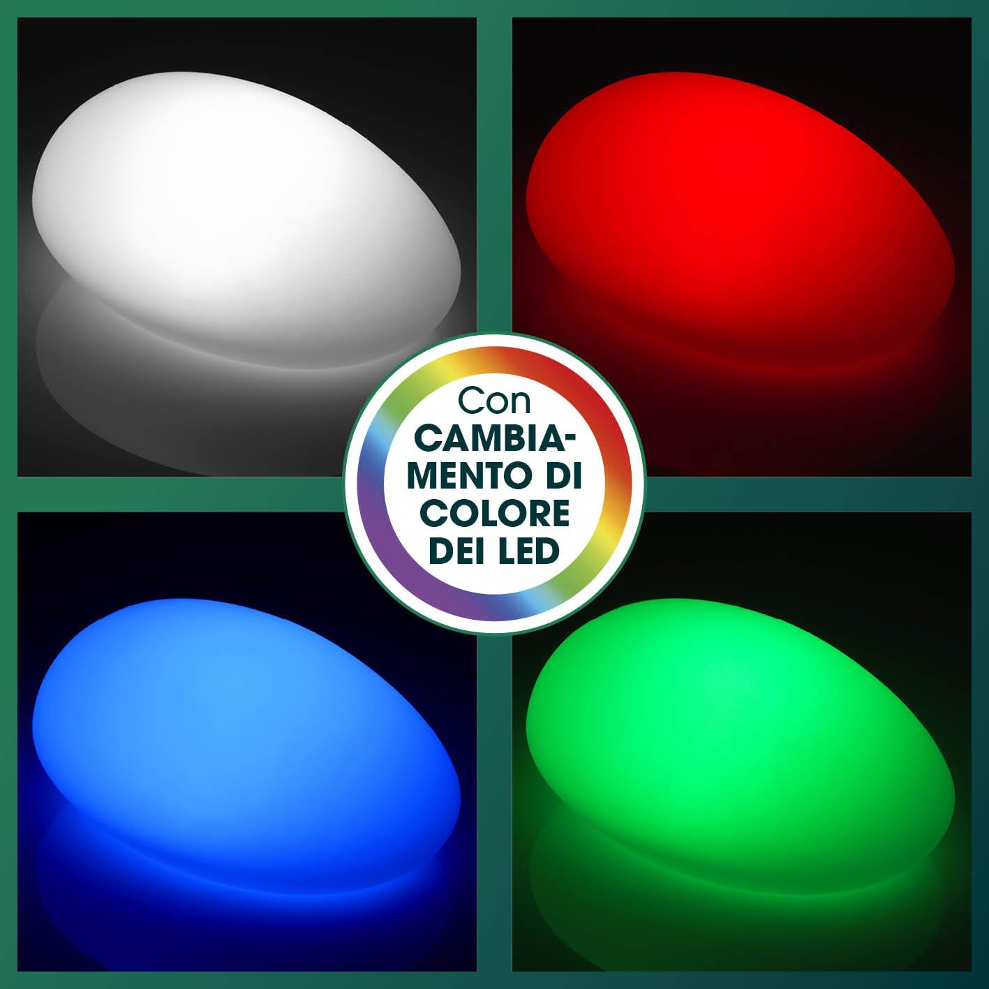 EASYmaxx Solar pietra deco 40x30x16 cm IP67 | Luce da giardino con illuminazione a LED con cambio di colore | Lampada da giardino moderna per esterni, telecomando | Cambio colore, resistente alle intemperie, telecomando incluso, classe energetica A