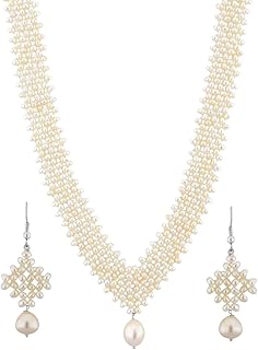 Sri Jagdamba Pearls Dealer Conventional Pearl Necklace Set for Women and Girls | Necklace to Gift Women &amp; Girls| With Cert...