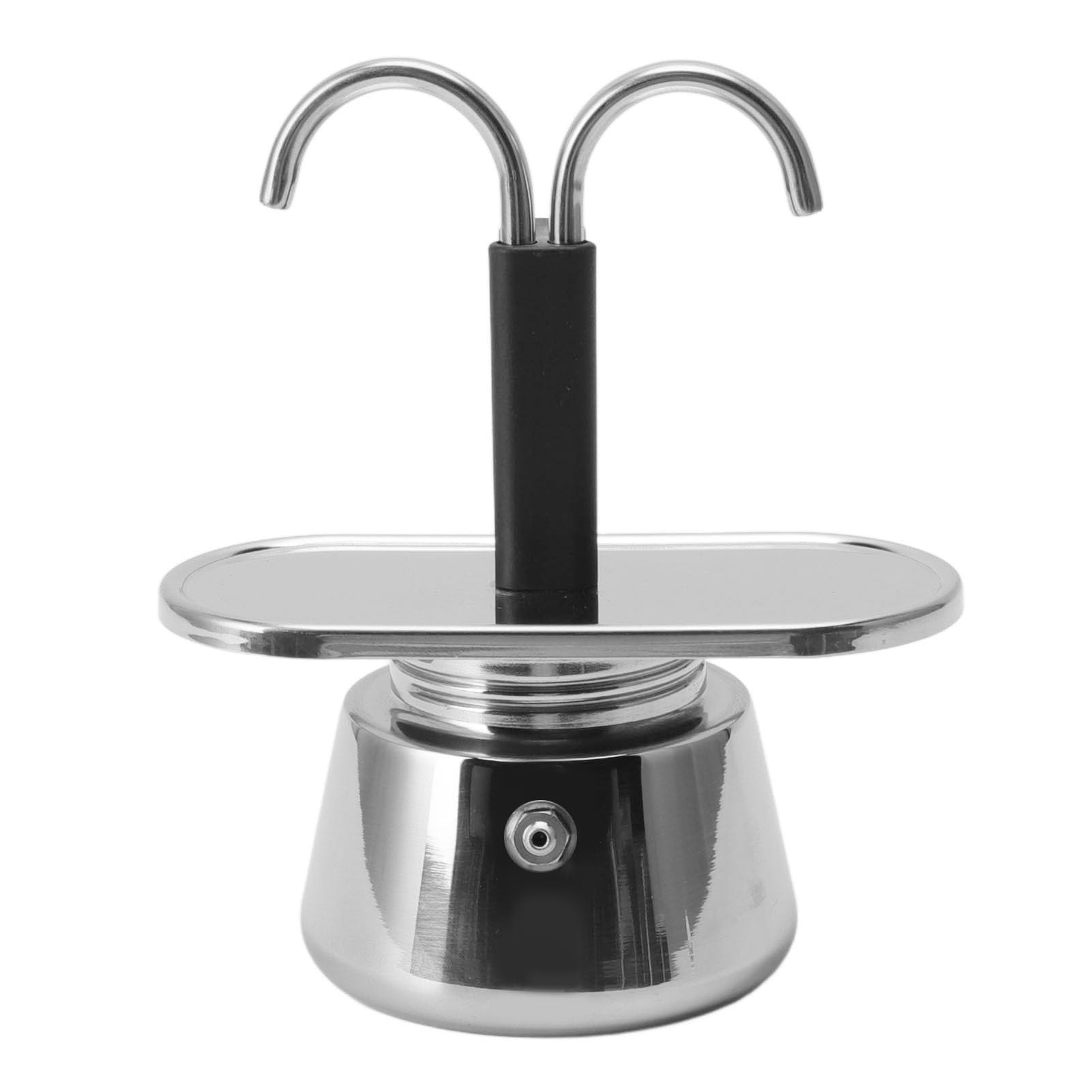 SEAFRONT Cafetera Moka de Doble Cabezal, Cafetera de Acero Inoxidable, Minicafetera de 2 Tazas para café de Conducto Italiano DIY, Juego Mini 100ML Express Moka con Cafetera DIY