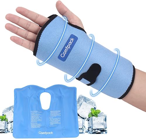 Comfpack Paquete de hielo de muñeca para túnel carpiano, reutilizable, terapia de frío y caliente, bolsa de hielo para muñeca para cirugía de mano,