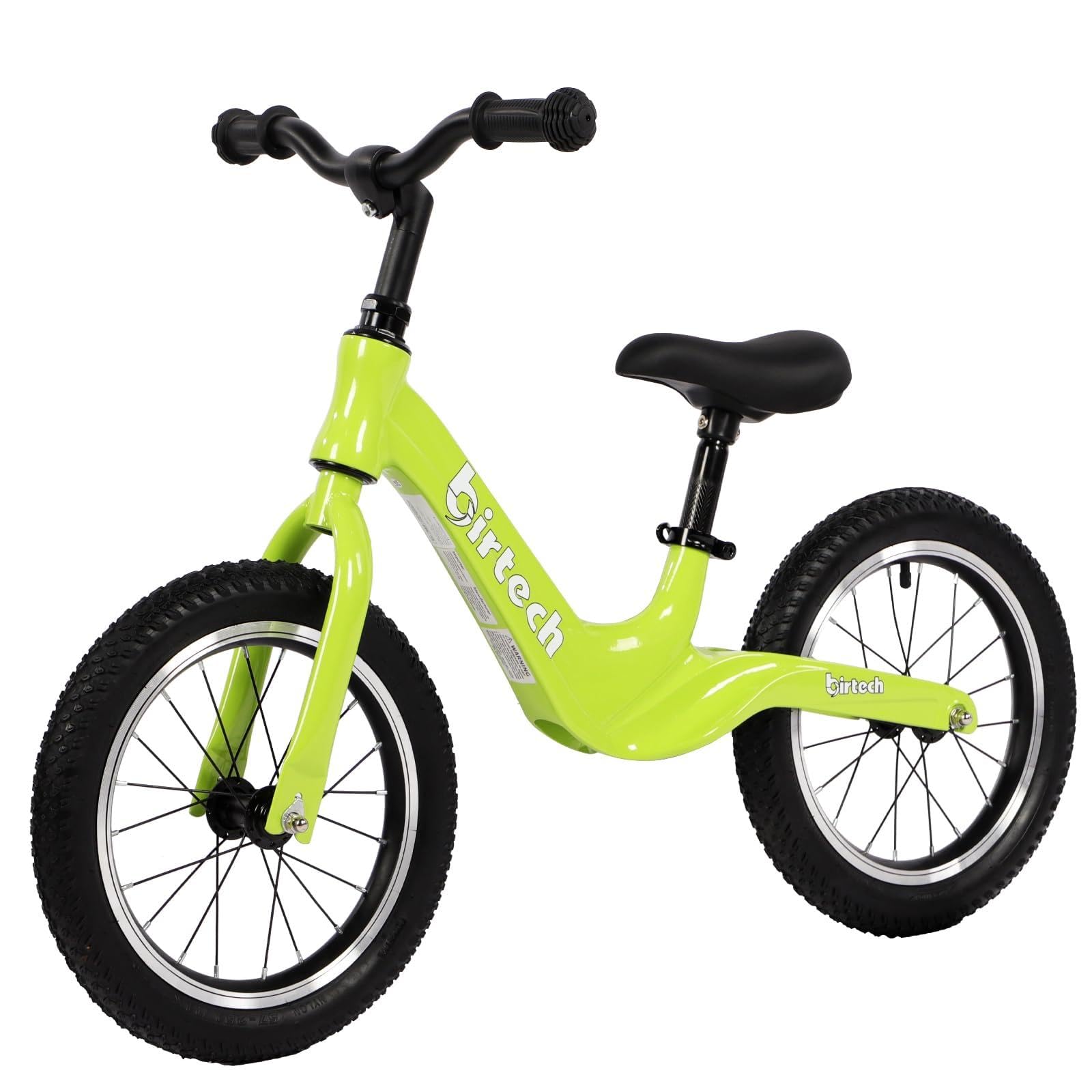 H.yeed 14 Inch Kids Balance Bike with Air Tires and Magnesium Alloy Frame, Lightweight No Pedal Training Bicycle for 3 4 5 6 Years Old Boys Girls (Green)