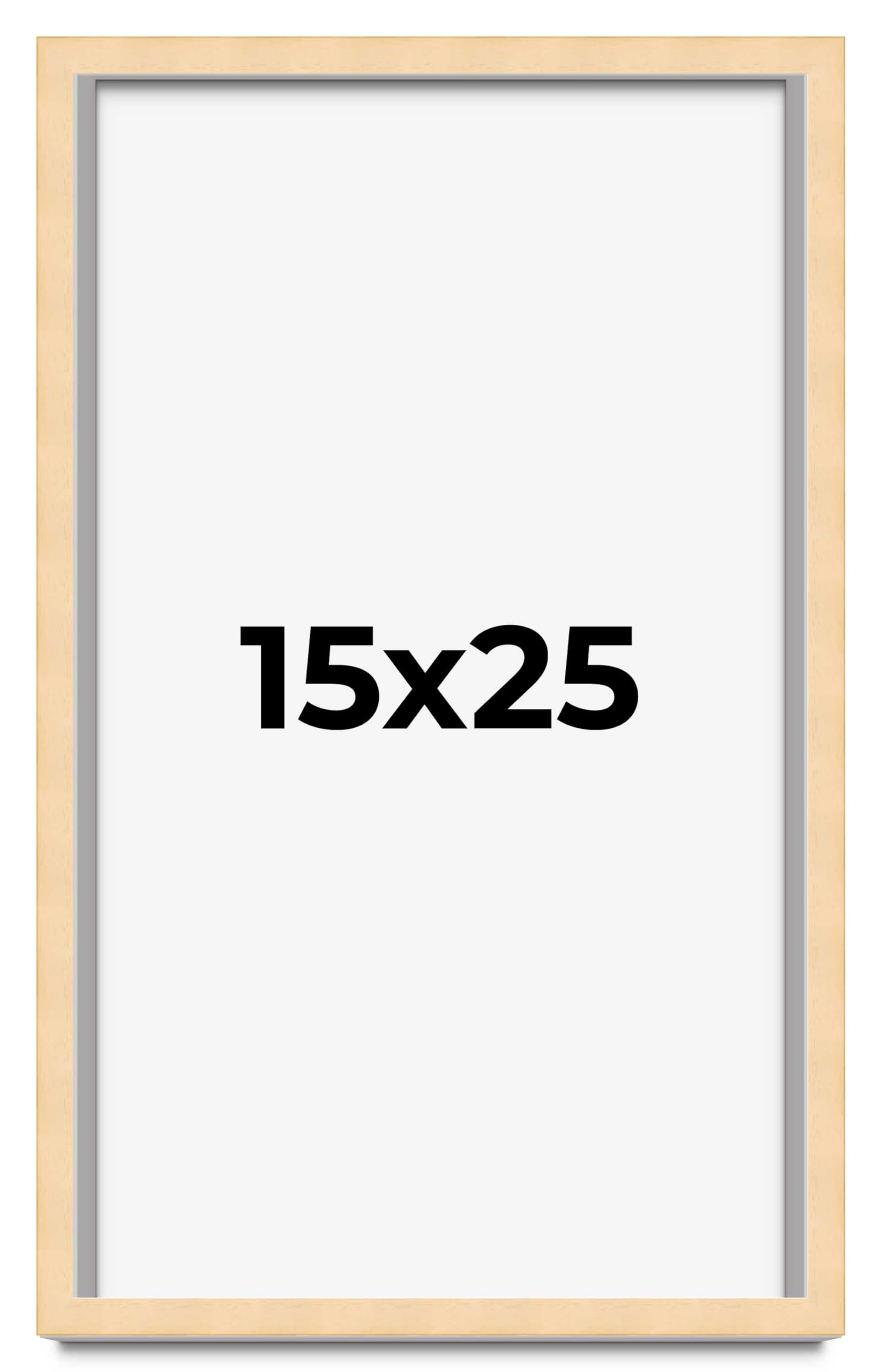 CountryArtHouse 15x25 Frame Natural Wood Picture Frame | 0.75 Inch Moulding Width | with UV Acrylic Plexiglass, Foam Board Backing & Hanging Hardware