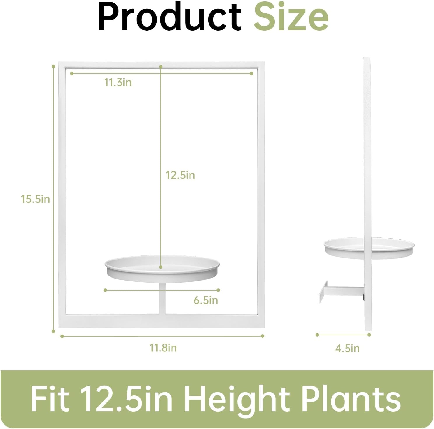 Picture Frame Plant Holder, White Wall Plants Hanger Indoor and Outdoor, Wall-Mounted Metal Hanging Planters Decor Rack, Modern Window Potted Stand Shelves for Living Room Balcony Patio (2Pcs)