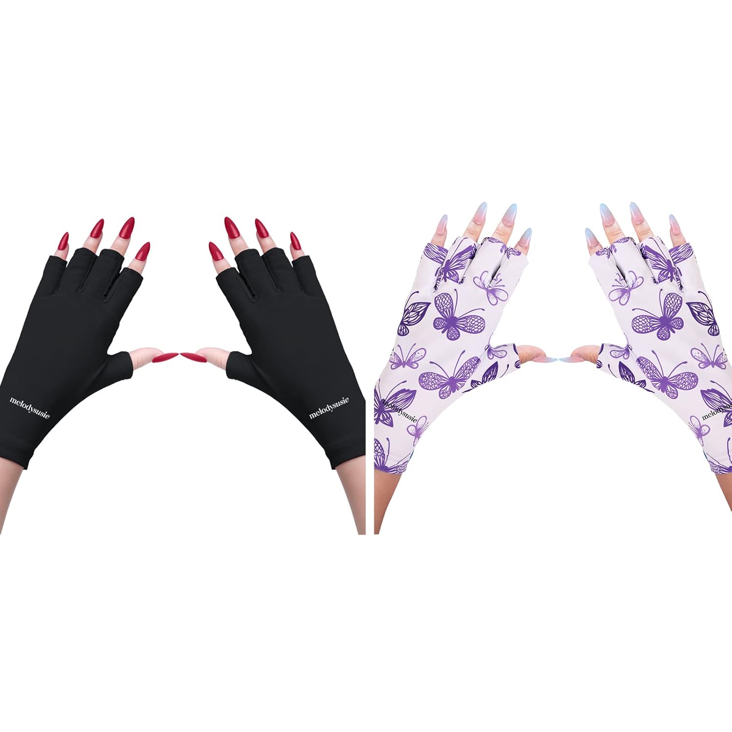 MelodySusie Anti UV Gloves for Gel Nail Lamp, Professional