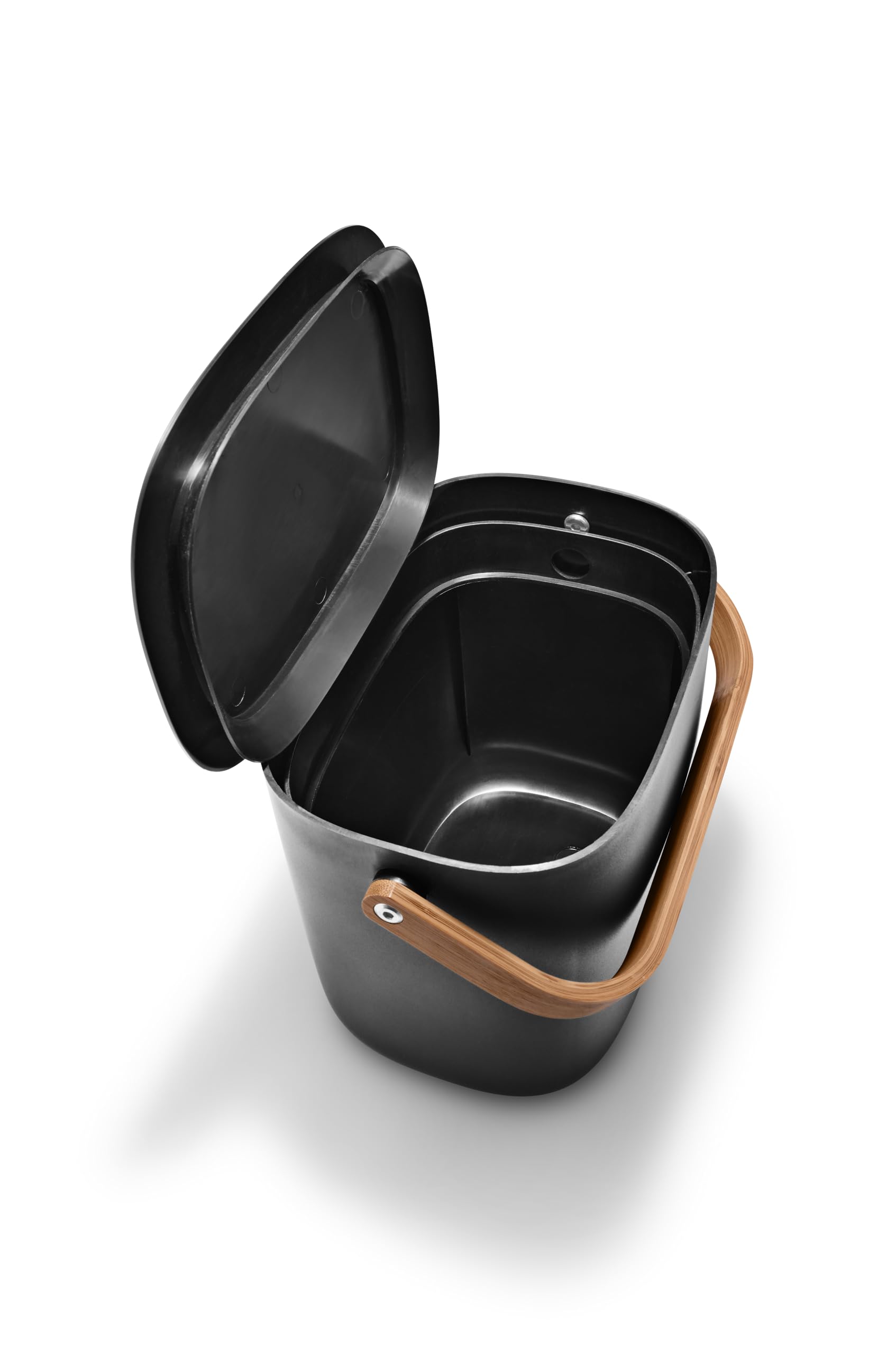 Eva Solo | Reflect - Pattumiera per riciclaggio da 6 l, separa e ricicla in modo efficiente in piccole dimensioni, supporta circolarità e compostaggio, bilanciamento automatico intelligente del