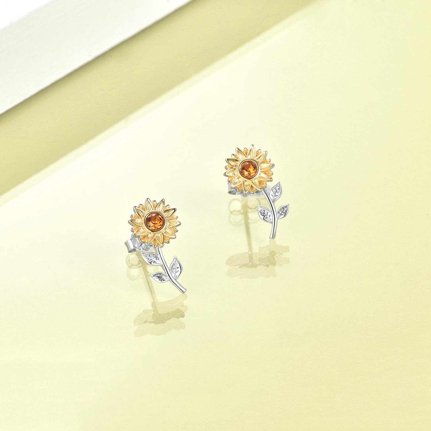 ONEFINITY Sunflower Earrings Sterling Silver Sunflower Stud Earrings for Women