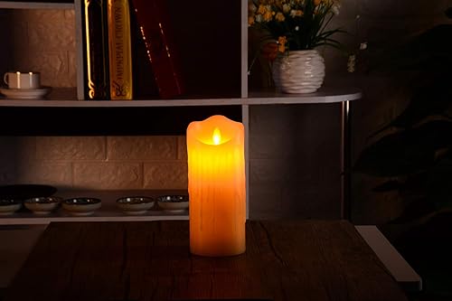Miniatura 6 de Velas sin llama con temporizador remoto de 10 teclas parpadeantes en forma de onda lagrimal tamaño 3, 4, 5, 6, 7, 8 pulgadas, cera real, simulan