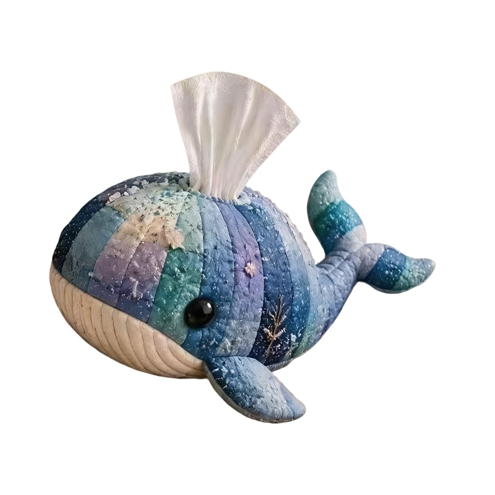 Sea Theme Tissue Box Cover Sewing Set, Patchwork Fabric Project for Tabletop Decor, Shelf Display, and Everyday Use Case Desk Shelf Room Accent