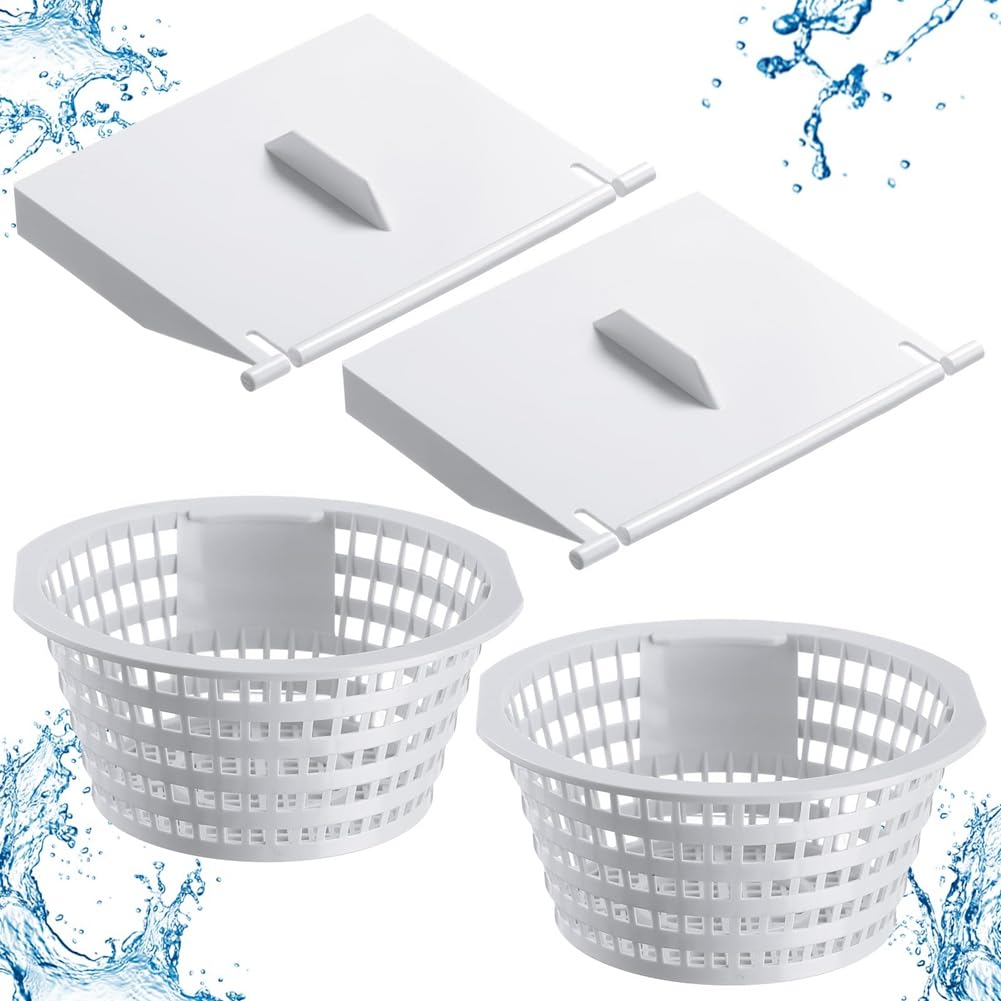 Oewwthy 8926 Skimmer Replacement Weir Door Flap and 8928 Pool Skimmer Basket for Above Ground and in Ground Swimming Pool Replacement Accessories