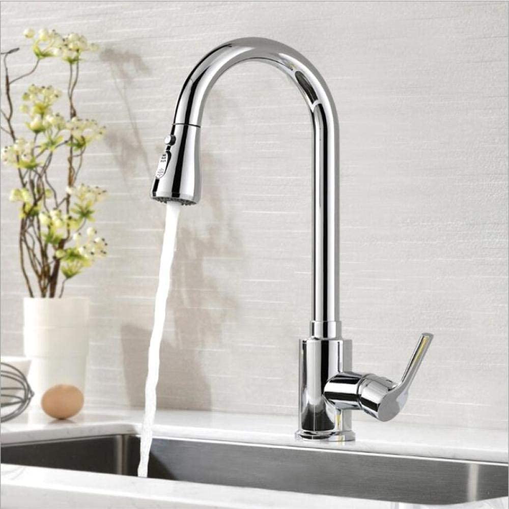 Robinet de cuisine extractible doré A420 avec mitigeur pivotant pour évier