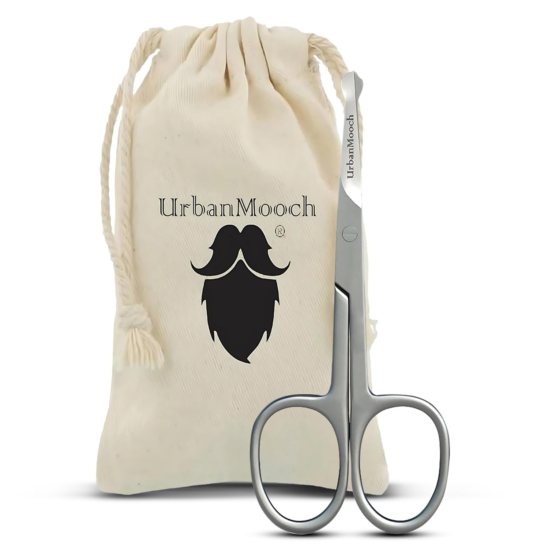 UrbanMooch Nasal Safety Personal Grooming Scissor for Men | Nose Hair, Beard, Mustache and Eyebrow | Safety Blunt Round Tip | Heavy Duty Non Rusting SS Metal | Travel Friendly Moutache Scissor for Men