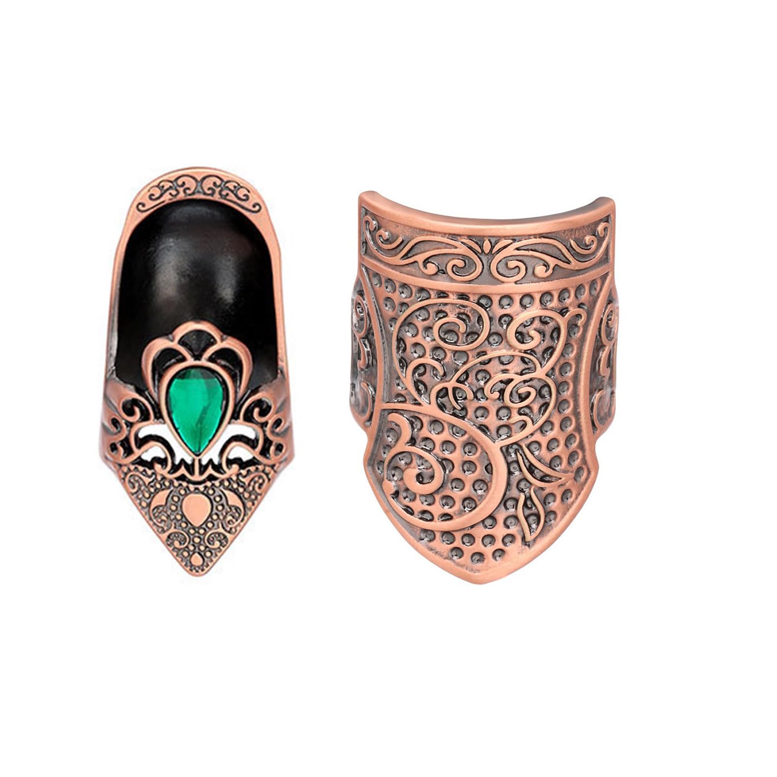 Hsioluted 2Pcs Steel Thimble Finger Guard for Hand Sewing Knitting Dressmaking Embroidery Needlework Projects Metal Thimble for Heavy Fabric