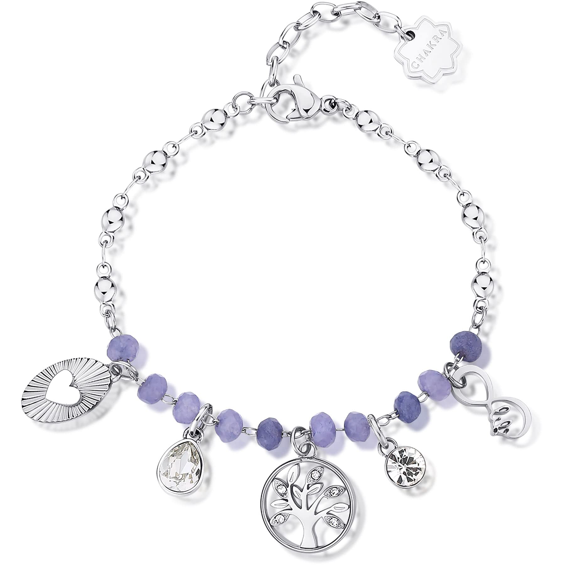 Brosway Bracciale Donna in Acciaio e Cristalli con Simbolo Albero Della Vita | Collezione Chakra - BHKB269