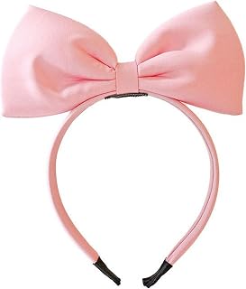 大きめ リボン カチューシャ コスプレ ロリータ 仮装 アイテム 小物 アリス風 ヘアアクセサリー リボンカチューシャ ヘアバンド 髪留め レディース (ピンク)