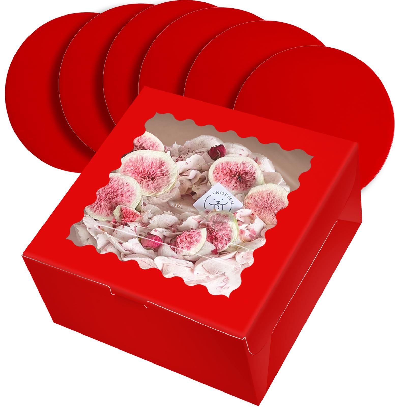 Amour 5 Scatole Per Torte In Cartone 25,4x25,4x25,4 Cm - Bianche, Robuste, Con Coperchio - Per Torte Alte