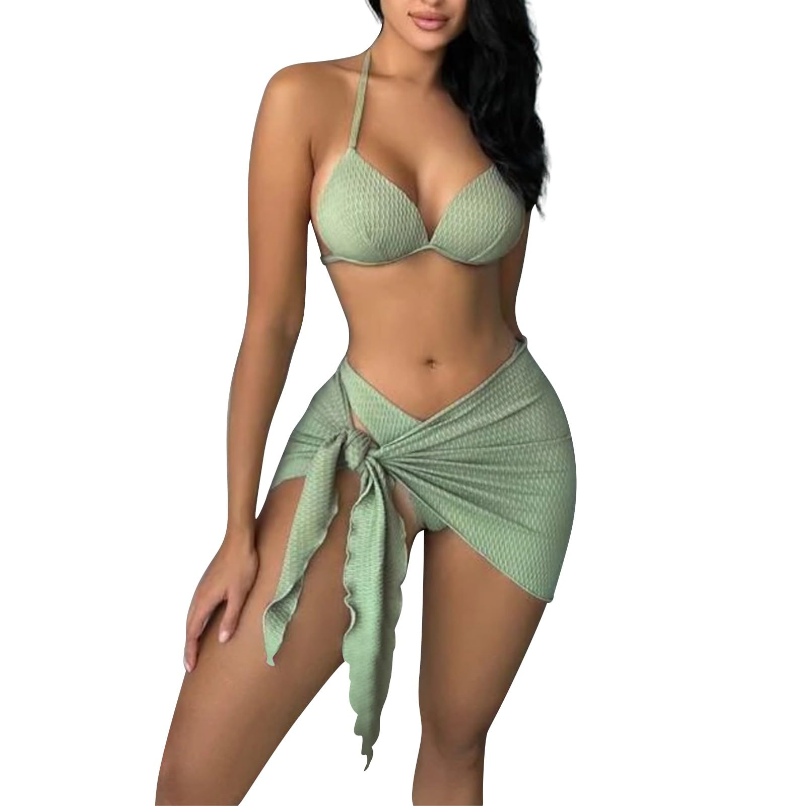 uxxnjfg Bikini Sexy Mujer Tanga Traje de Baño 3 Piezas Reductores Micro Mini Bikinis con Copa Triangular Sexy Verano Bikinis Surf Arena Swimwear