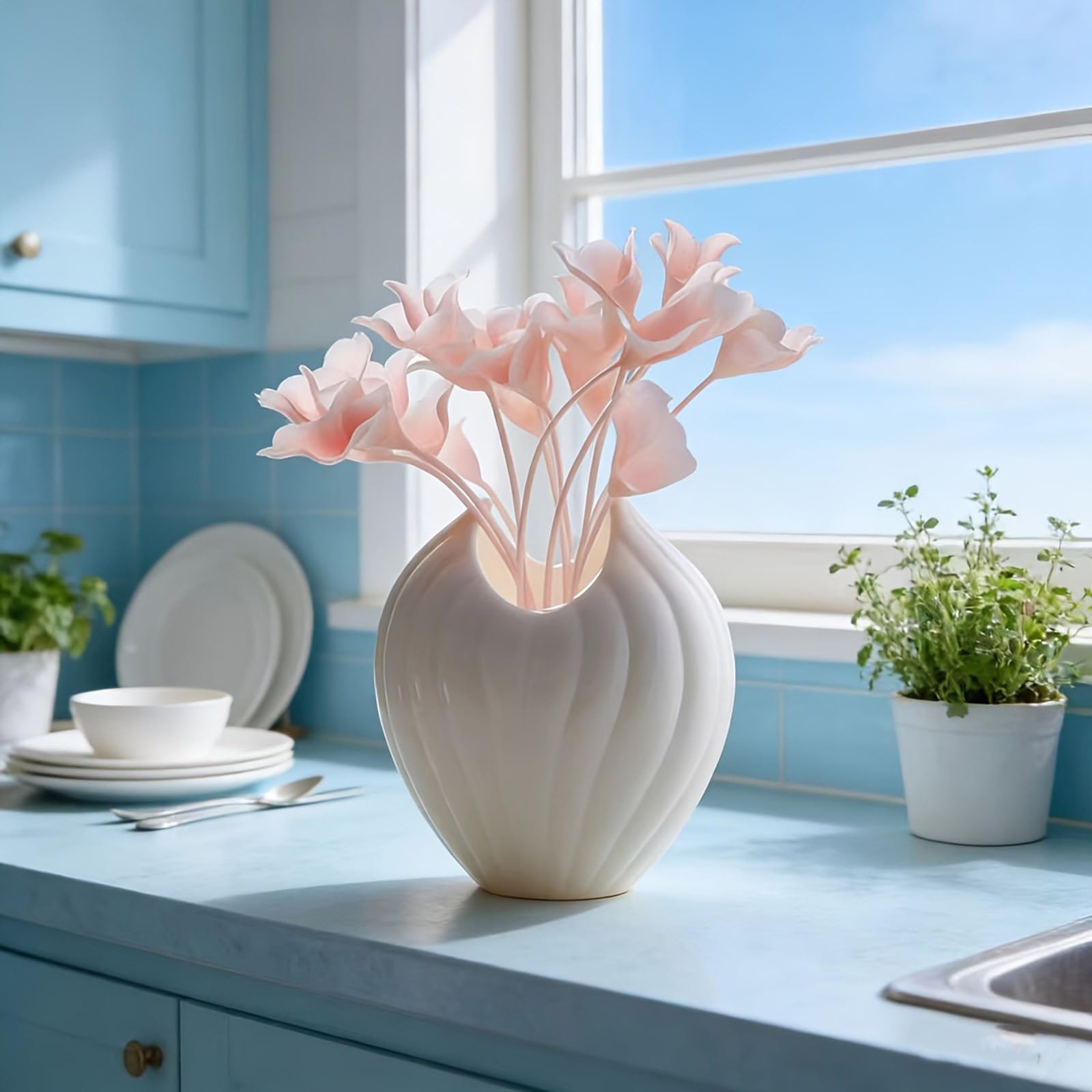 Stampo in silicone artistico per vaso conchiglia in cemento e tazza candela decorativa progetto artigianale contenitore per fiori in cemento silicone flessibile per artigianato