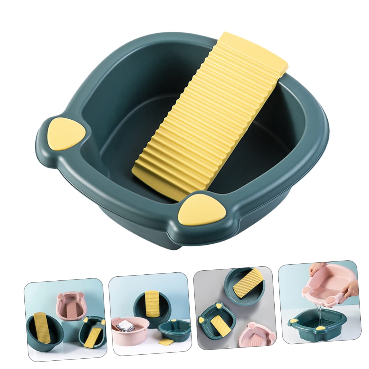 Alipis Lavabo para Lavar Ropa a Mano de Pp Resistente y Ligero, Palangana Gruesa Azul Adecuado para Prendas Delicadas Hogar y Lavandería Diaria