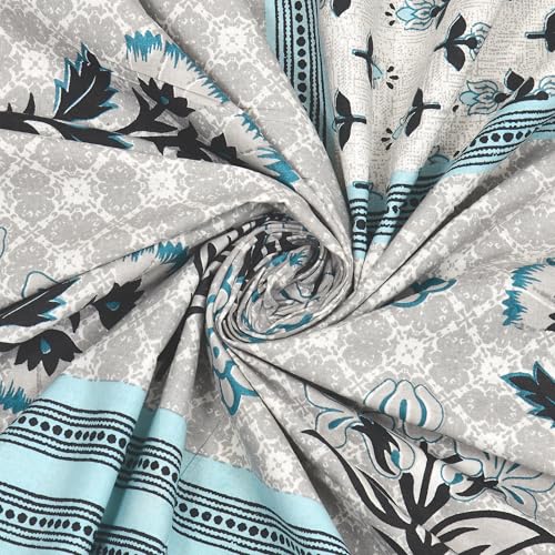 Image of RajasthaniKart Pure 100% Cotton 240 TC King Size BEDSHEET with 2 Pillow Cover - 90X108 (Suitable for King Size Bed Sheet or Double Bed, Grey) PSP138
