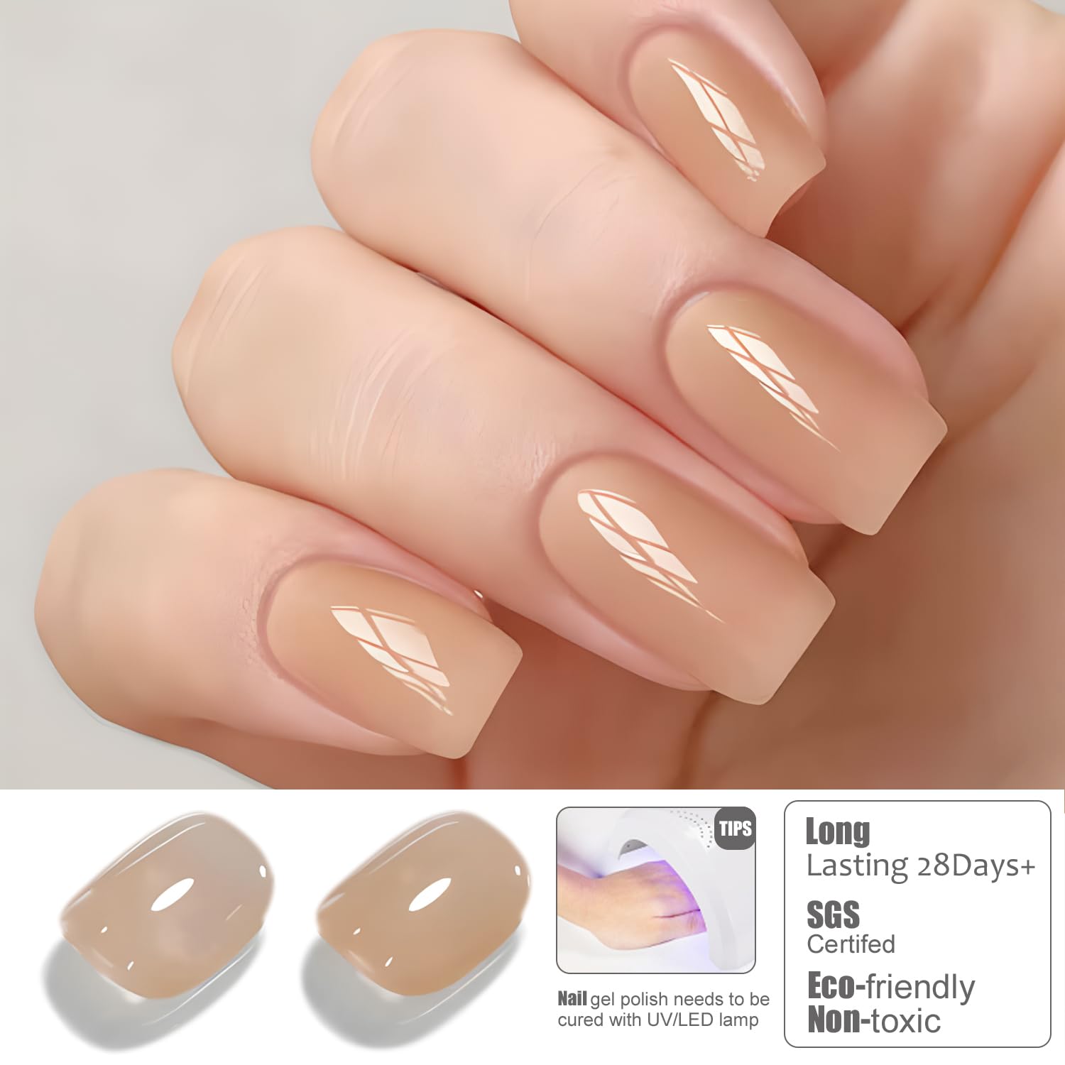 Amazon.com : Vishine 16ml Sheer Beige Cream Jelly Gel Polish