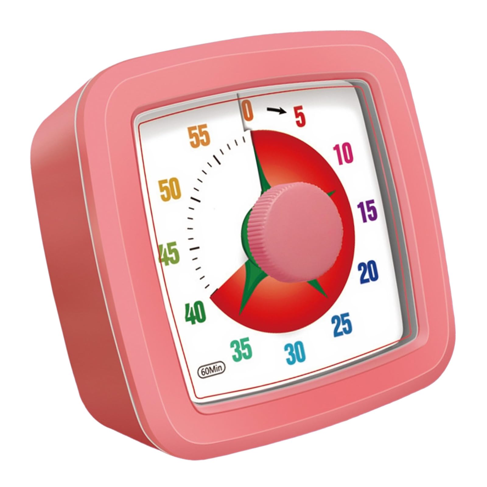 JSGHGDF Square Countdown Clock 60Min Visual Display Smooth Mechanism Peaceful Function ABS for Students and Home Use Homework Reminder Clock
