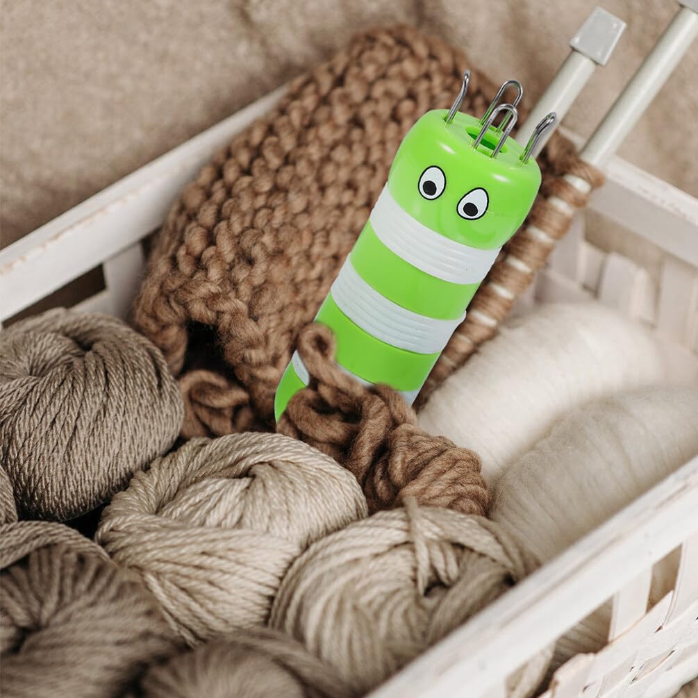 LALAFINA 2pcs DIY Spool Crochet Loom Mini Knitter Knitting Yarn Wool Rope Needle Hook Scarves Straps Making Craft Tools