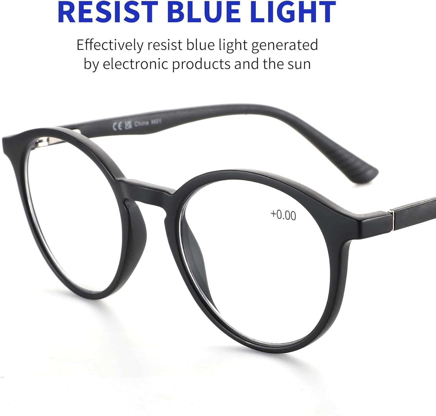BLUEMOKY Reading Glasses for Men and Women: Blue Light Round Classic Eyeglasses - Computer Readers Glasses