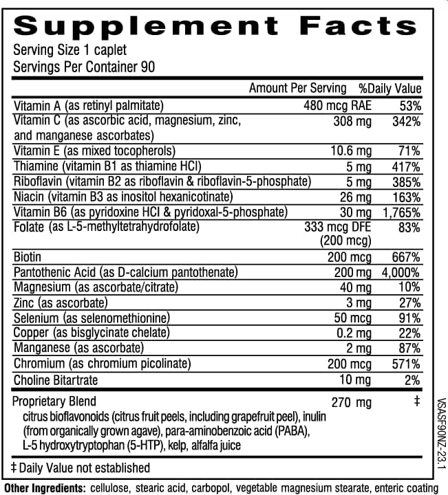 Miniatura 4 de Dr. Wilson Super Suprarrenal Stress Formula de liberación sostenida nutrientes para el estrés diario y apoyo energético 90 cápsulas