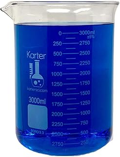 3000ml Beaker, Low Form Griffin, Borosilicate 3.3 Glass, Graduated, Karter Scientific 213D21