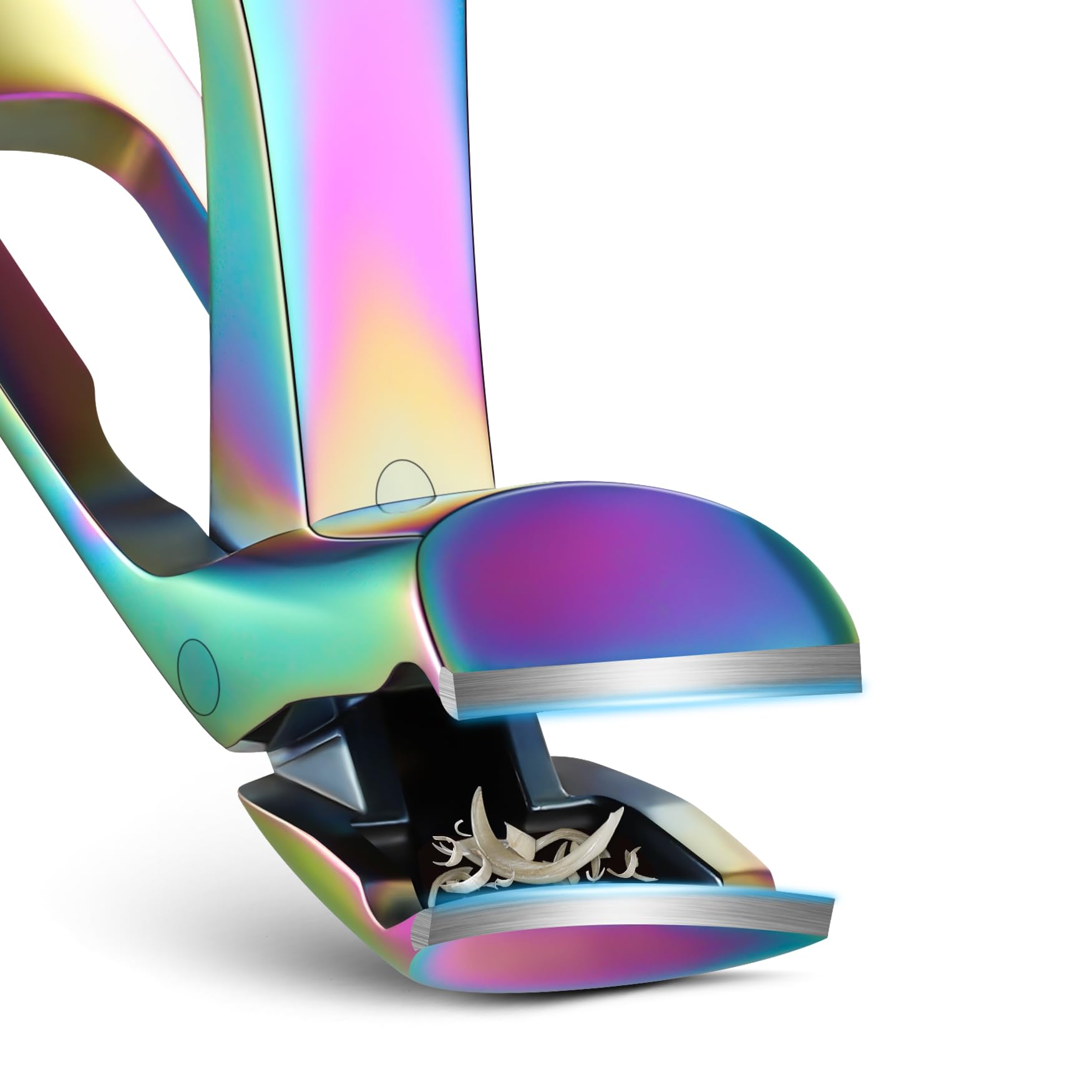 FVION Angled Head Toe Nail Clippers, Ergonomic Curved Toenail Clippers for Seniors Long Handle with Nail Catcher and Metal Nail File, Precision