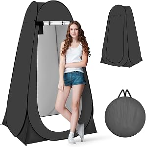 Pop Up Privacy Tent Shower Tent, Portable Camping Bathroom Toilet Tents, Changing Dressing Room Privacy Room for Camping Hiking Beach Sun Shelter Picnic Fishing Foldable with Carrying Bag