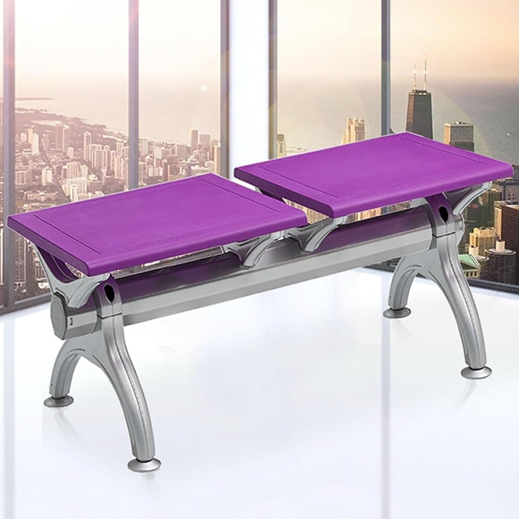 Sillas de Sala de Espera de 2 plazas, Banco de Sala de Espera de Cuero sintético, Silla de Oficina sin Brazos, Banco de recepción de Acero para Aeropuerto, para clínica, Hospital, peluquería