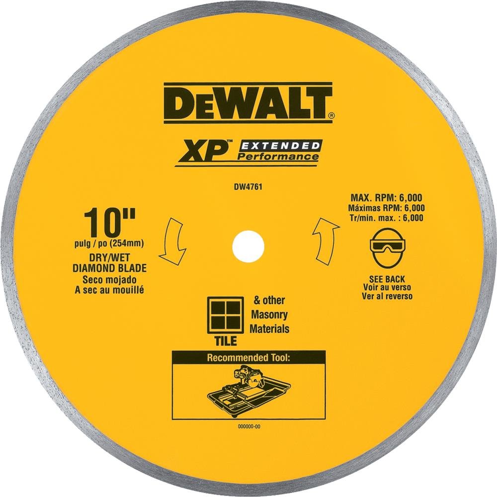 DEWALT Diamond Blade for Ceramic or Tile, Wet Cutting, Continuous 