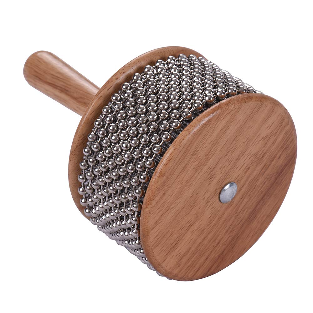 1 Stück Holz Cabasa Metall Perlen Kette & Zylinder Pop Hand Shaker Percussion Instrument Für Klassenroom Band Mittelgröße, 9 cm