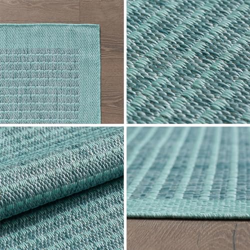 Tapis d'extérieur résistant aux intempéries bleu 120x170