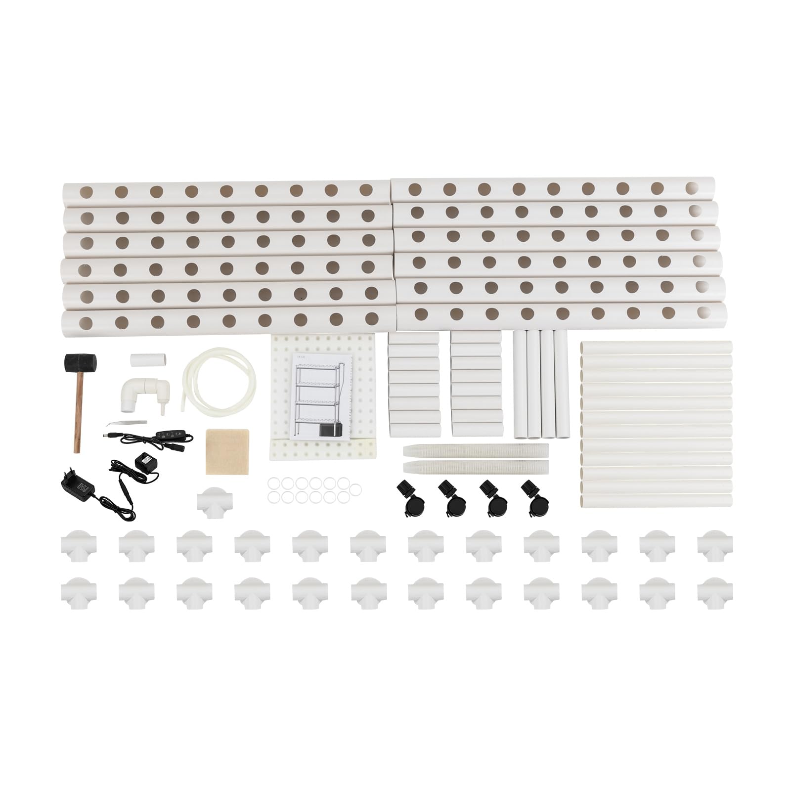 Kit de culture hydroponique 108 emplacements 4 niveaux pompe à eau tubes PVC-U qualité alimentaire