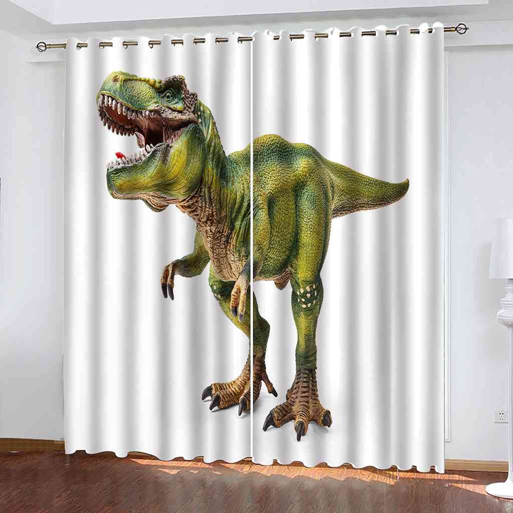 Rideau de chambre enfant dinosaure crée une ambiance calme dans le salon