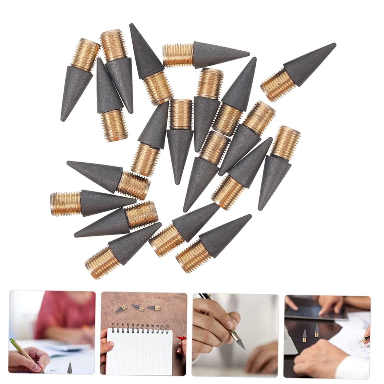 NUOBESTY 175pièces Pointe De Crayon Graphite Remplaçable Crayon Éternel Sans Encre Pratique Et Portable Pour Écriture Et Dessin Fournitures Scolaires