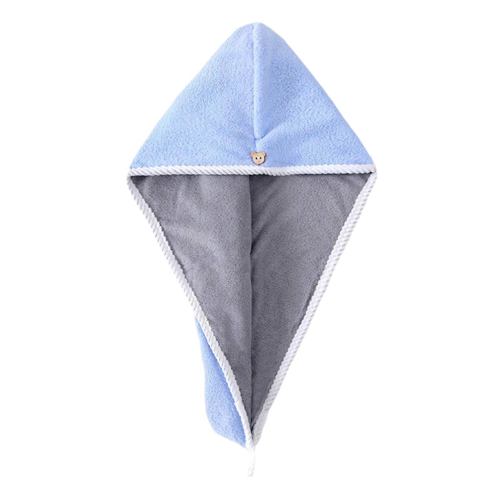 matumou Hair Drying Towels with Button, Super Absorbent Double-Layer Coral Fleece Hair Towel, Quick Drying Travel Bathing Hair Wrap
