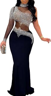 PORRCEY Women Sexy Rhinestone Dresses Party Club Night Dress Birthday Dress Price In India