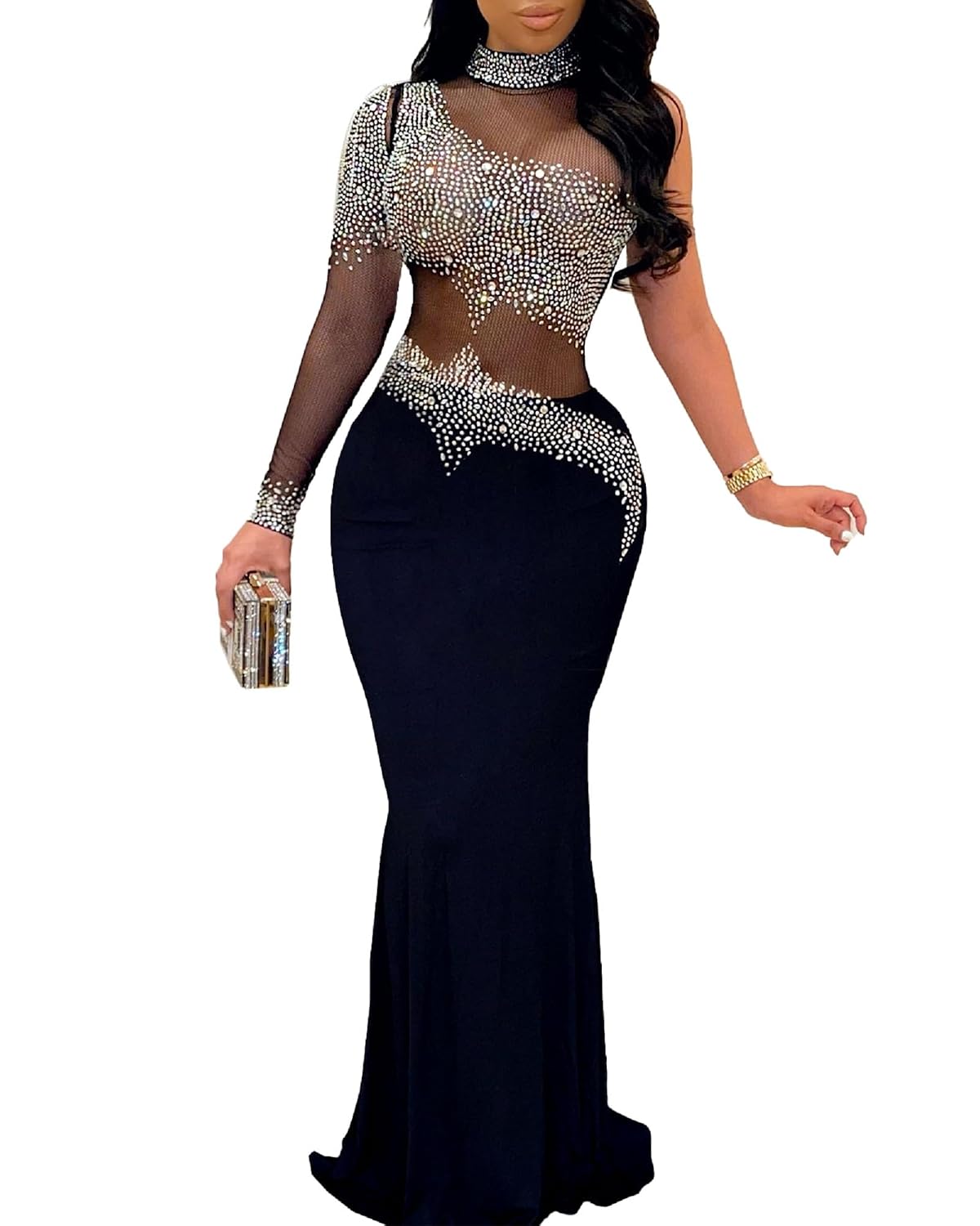 PORRCEY Women Sexy Rhinestone Dresses Party Club Night Dress Birthday Dress - Review, Price and Buying Guide