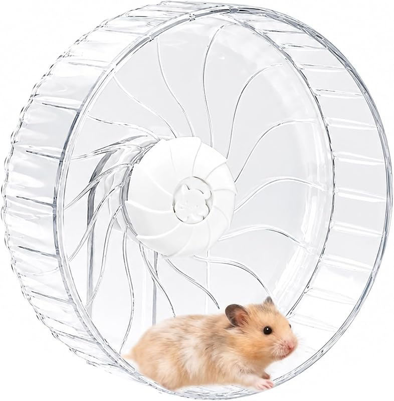 Roda de Exercício Silenciosa para Hamster BREENHILL, Instalação na Gaiola, Transparente, 21 cm
