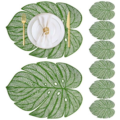 Napperons feuille verte plastique pour protéger et embellir vos tables de mariage - 4