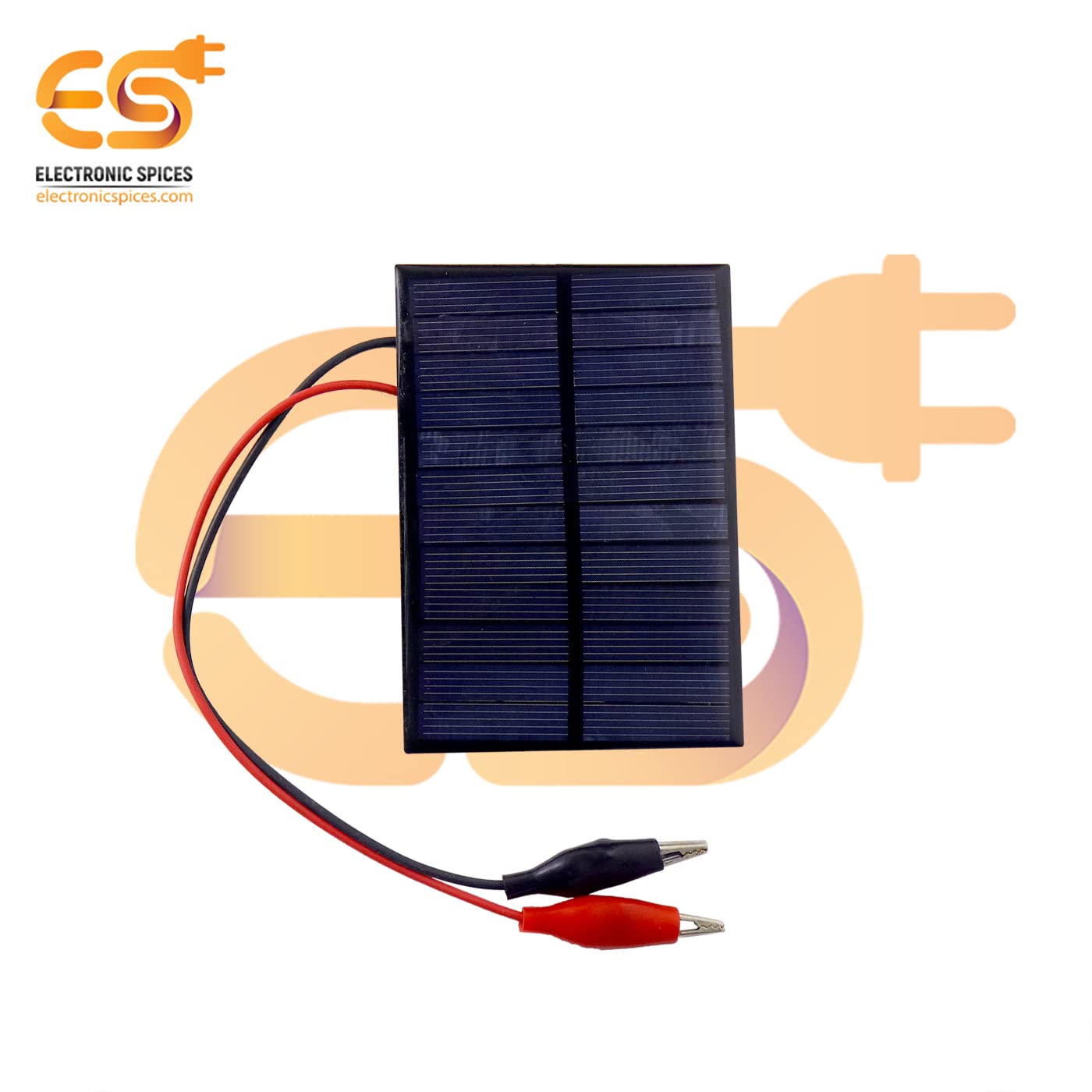Electronic Spices 99mm X 69mm 6v 180mah Rectangle Shape Polycrystalline Mini Epoxy Solar Panels With Alligator Clip Pack of 1pcs - Image 2 thumbnail